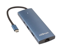 Adapteris USB Type-C - HDMI, LAN, 3x USB Type-A, 1x USB Type-C, PD100W, SD+TF